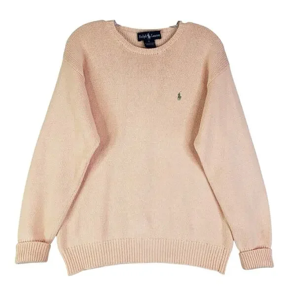 Polo Ralph Lauren Vtg Sweater Pullover Women’s Size S/M Knit Sherbet Peach - Picture 2 of 7
